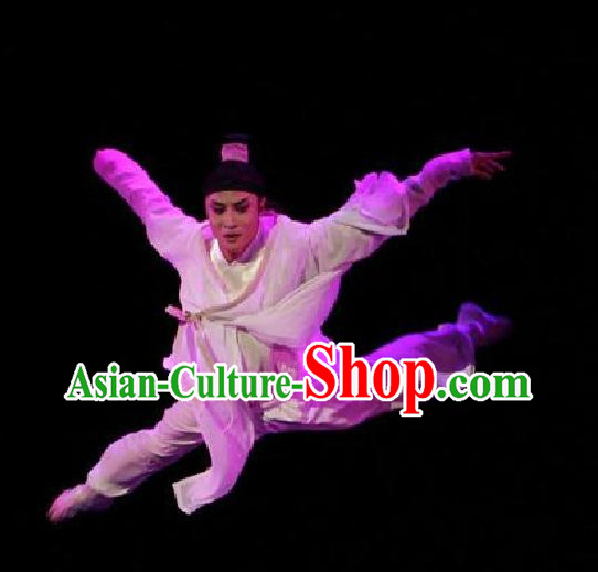 China Classical Pure White Dancing Costumes for Men