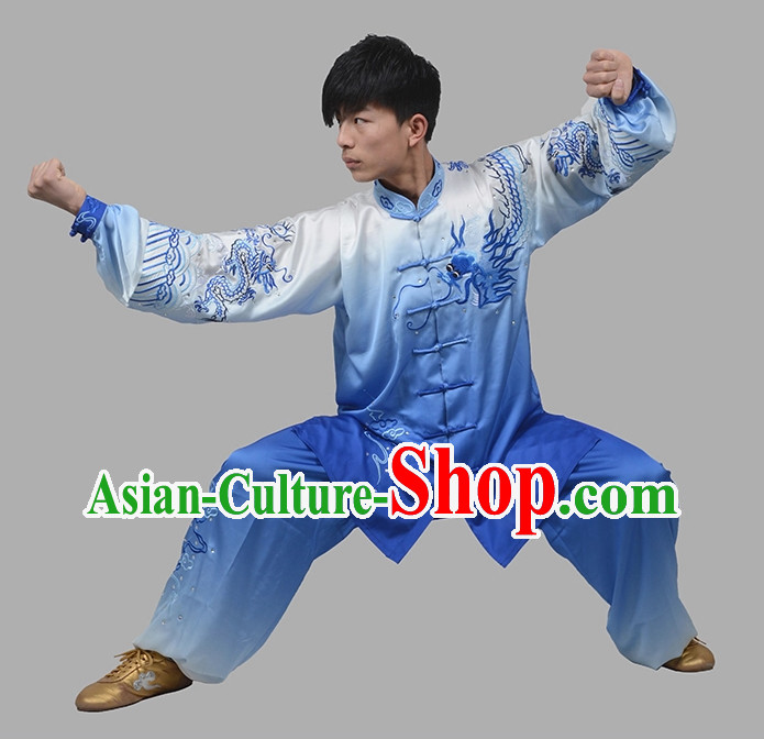 Top Color Transition Kung Fu Martial Arts Dress and Mantle Complete Set