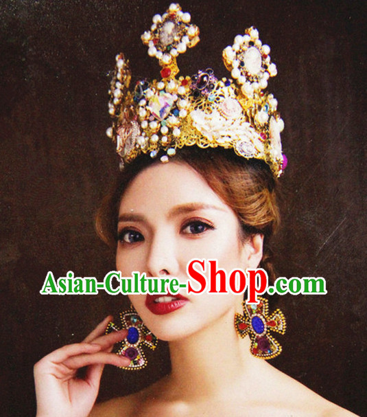 Top Bridal Baroque Style Queen Crown