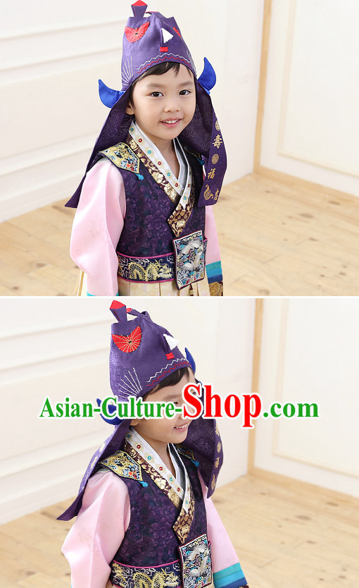 Korean Traditional Hanbok Kids Birthday Ceremony Hat