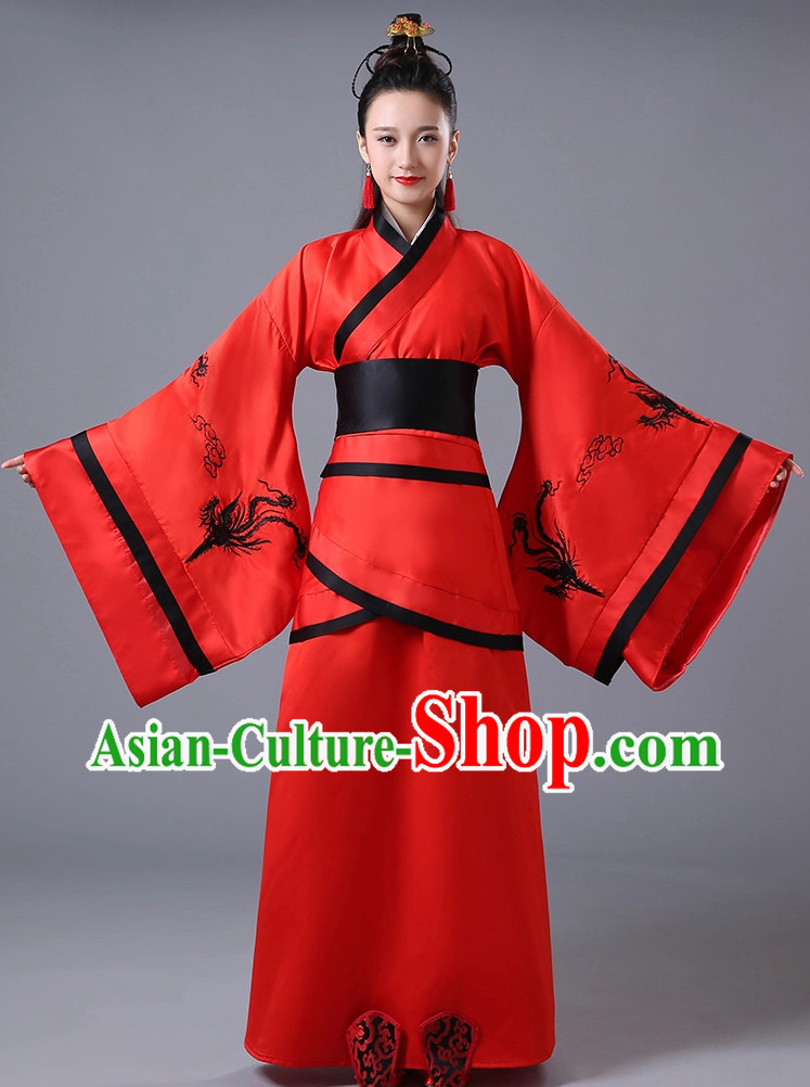 Chinese Lucky Red National Costumes for Women