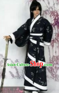 Asian Fashion Chinese Black Hanfu Garment for Men