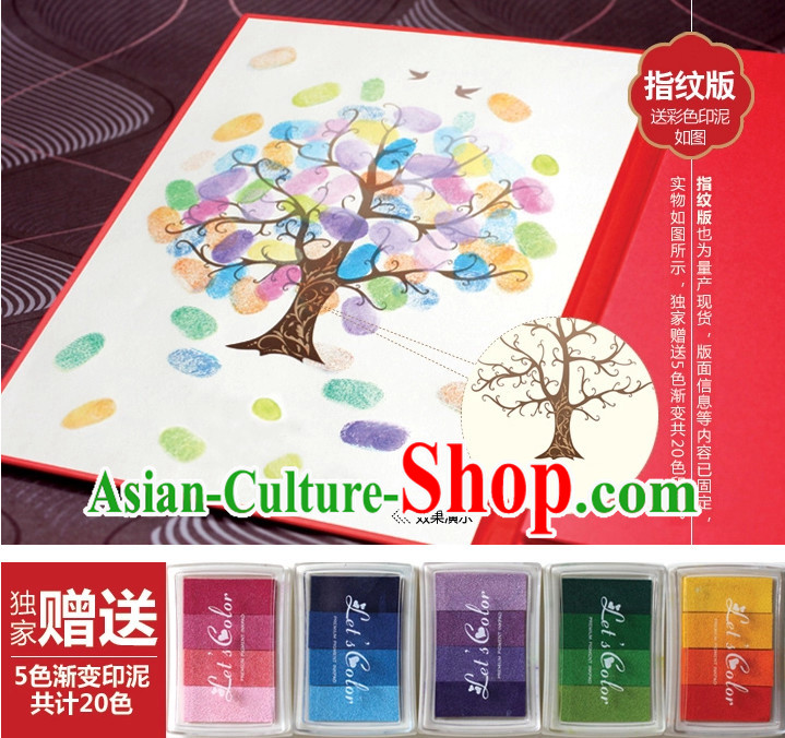 Chinese Classic Wedding Guest Signatures Cloth Book