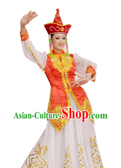 Mongolian Ethnic China Nationality Group Costumes for Women