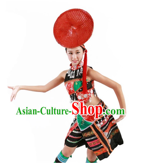 Chinese Dance Costumes Ethnic China Nationality Group Costumes for Women