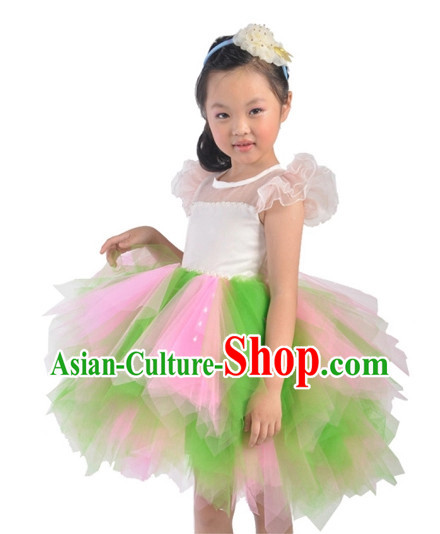 Custom Made Chinese Kids Dance Costumes Ballerina Costume Burlesque Costumes Salsa Costumes