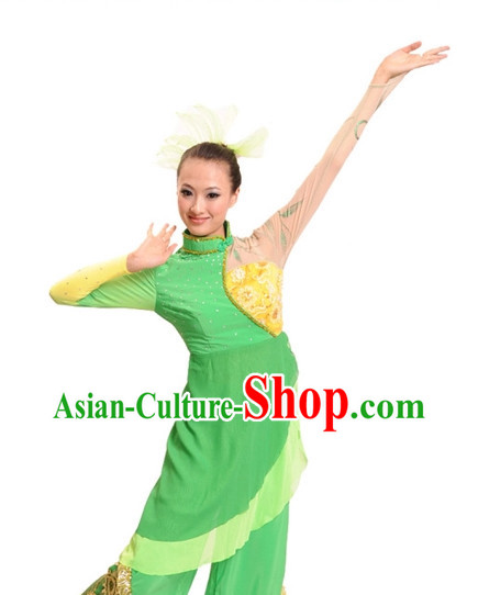 China Shop Chinese Fan Dance Costumes Girl Dancewear for Women