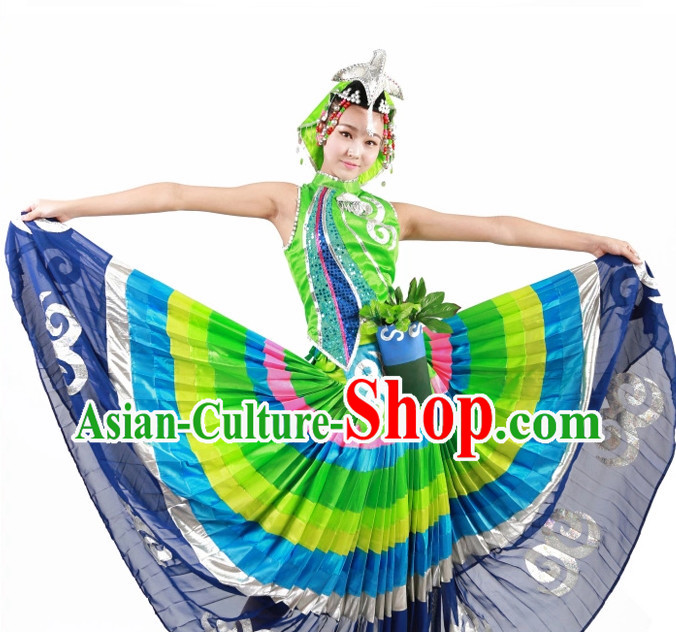 Custom Made Chinese Yi Minority Group Dance Costumes for Women