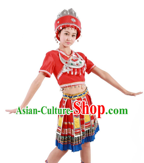 Custom Made Chinese Miao Minority Group Dance Costumes for Women