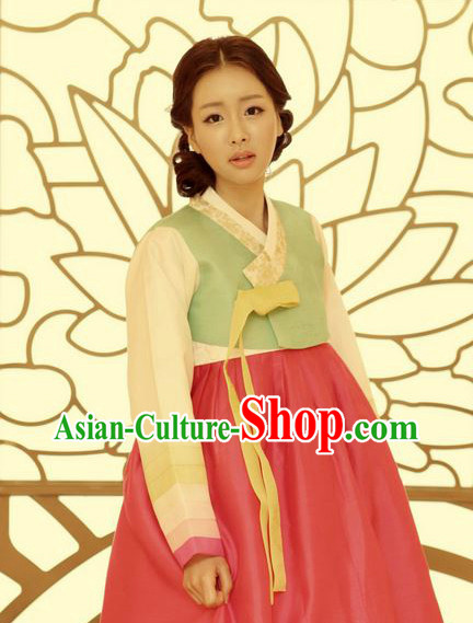 Korean Women Fashion Traditional Hanbok Wedding Dress Complete Set