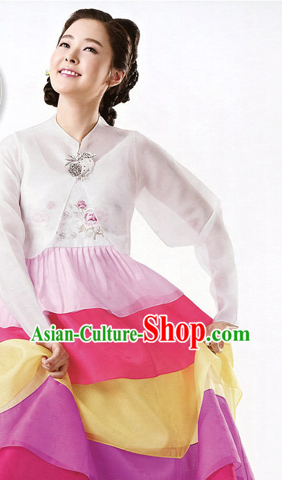 Korean Modern Hanbok Clothing Skirt Complete Set for Women
