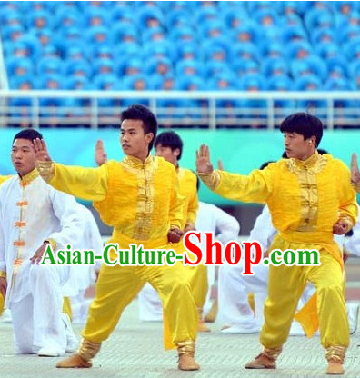 Top Asian Chinese Martial Arts Qi Gong Yoga Long Sleeved Uniform for Men