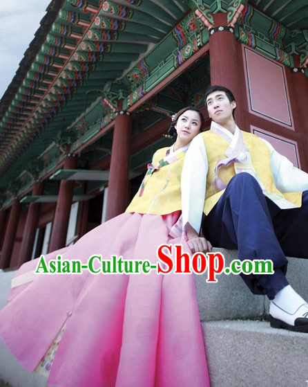 Korean Bridal Wedding Dresses 2 Complete Sets for Brides and Bridegrooms