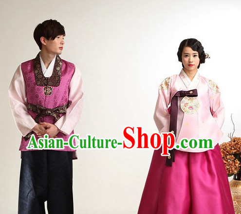 Korean Bridal Wedding Dress 2 Complete Sets for Brides and Bridegrooms