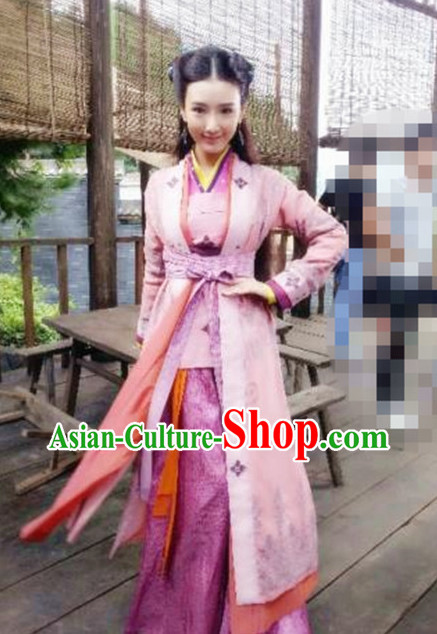 Asian Fashion Swordswomen Costumes Complete Set for Girls