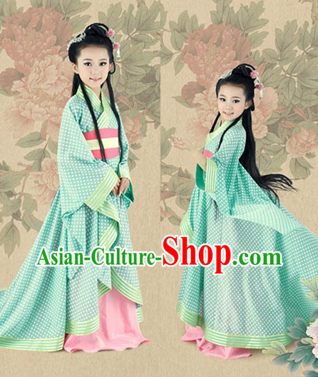 Asian Fashion Chinese Princess Costumes and Hair Accessories Complete Set for Kids