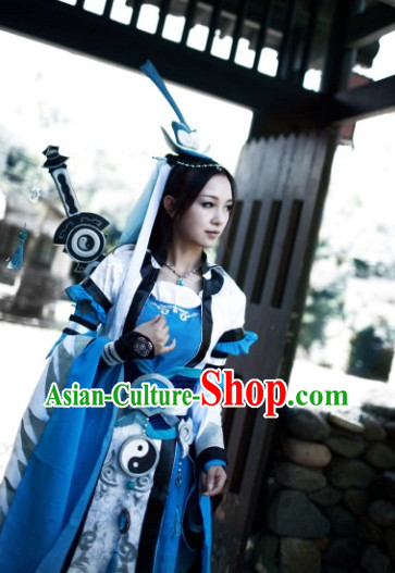 Chinese Costumes Traditional Clothing China Shop Taoist Nun Cosplay Costumes