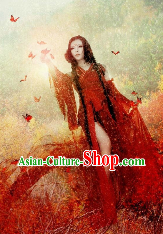 Chinese Costumes Traditional Clothing China Shop Red Beauty Cosplay Halloween Costumes