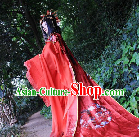 Chinese Red Wedding Hanfu Dresses for Brides