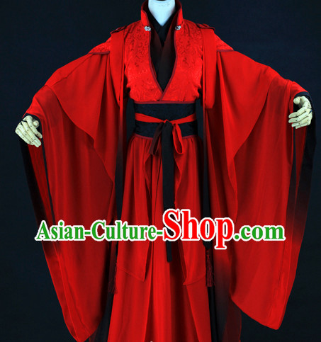 Chinese Red Wedding Hanfu Dresses for Bridegrooms