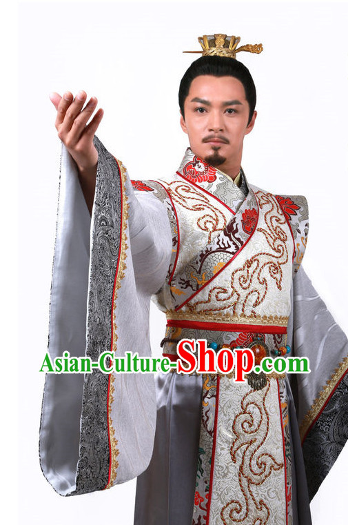 Chinese Emperor Costume Asia fashion China Civilization and Crown Complete Set