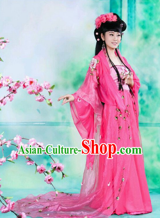 Chinese Princess Costumes Asian Fashion and Hair Decorations Complete Set for Women