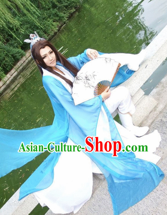 Asian Fashion Chinese Childe Classical Hanfu Clothes Complete Set for Men