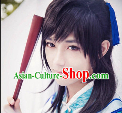 Chinese Traditional Black Swordman Wig for Men