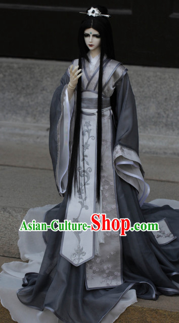 Asia Fashion China Civilization Chinese Swordsman Costumes Hanfu Dresses Complete Set for Men