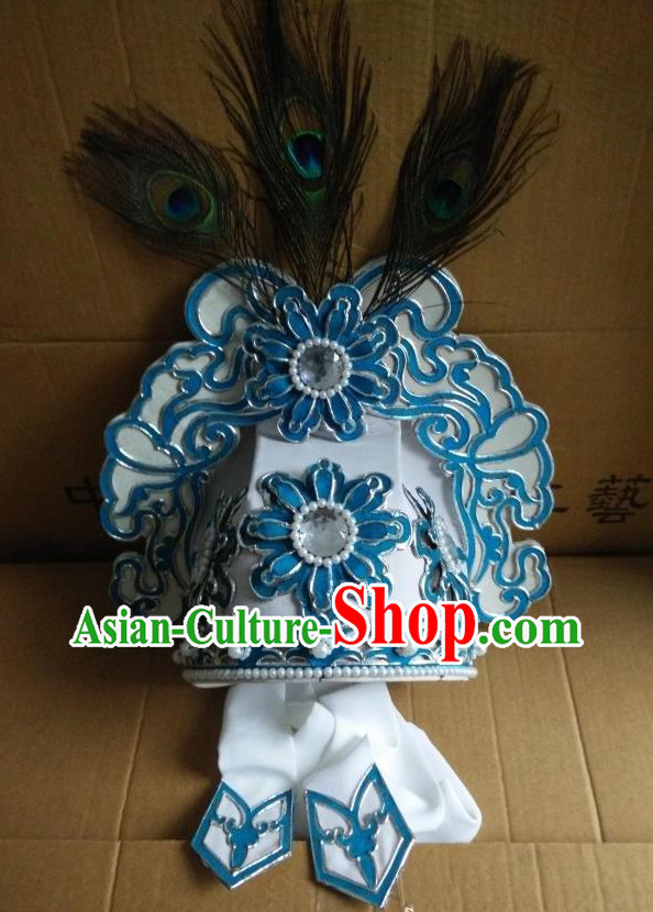 Chinese Traditional Opera Young Men Peacock Hat