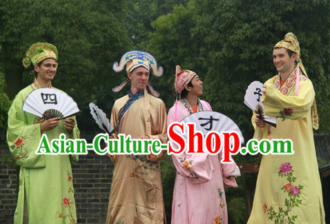 Asian Chinese Traditional Scholar Costume and Hat for Men