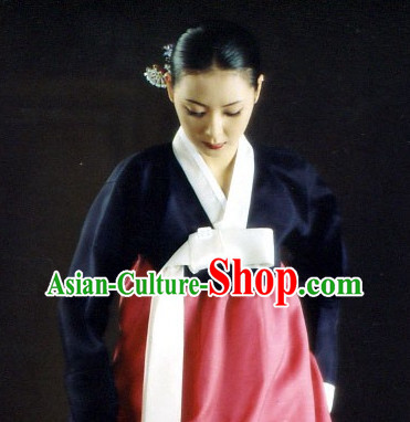 Traditional Korean Custom Made Special Day Customized Hanbok Eveing Dress Complete Set for Women