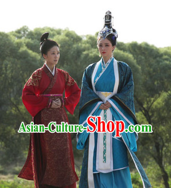 Blue Chinese TV Drama Series Empress and Hair Accessories Complete Set for Women