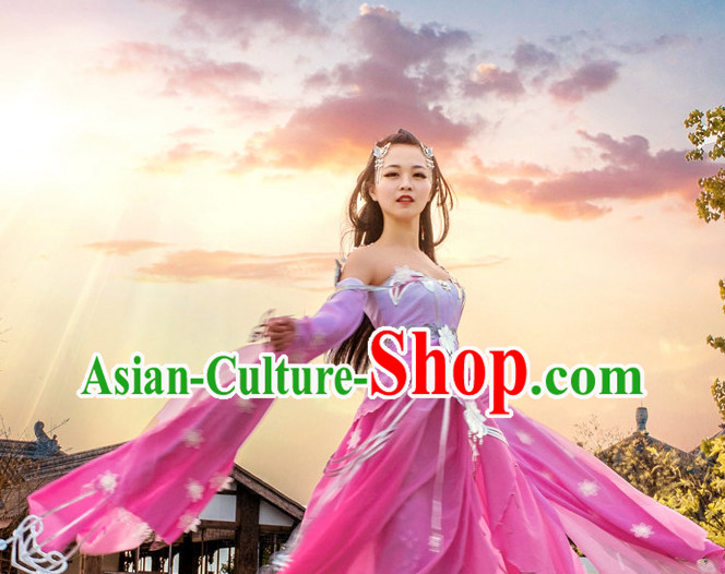 Asia Fashion Ancient China Culture Chinese Princess Clothing and Hair Accessories Complete Set