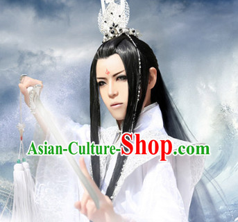 Asia Fashion Ancient China Culture Chinese Wide Sleeves Prince Kimono Dresses and Coronet