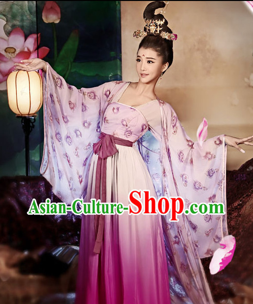 Asian Fashion Chinese Palace Lady Costumes and Hair Accessories Complete Set