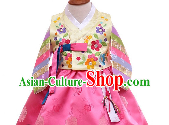 Traditional Korean Custom Made Children Birthday Ceremonial Hanbok Complete Set