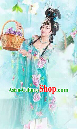 Asian Fashion Chinese Ancient Empress Costume and Hair Accessories Complete Set