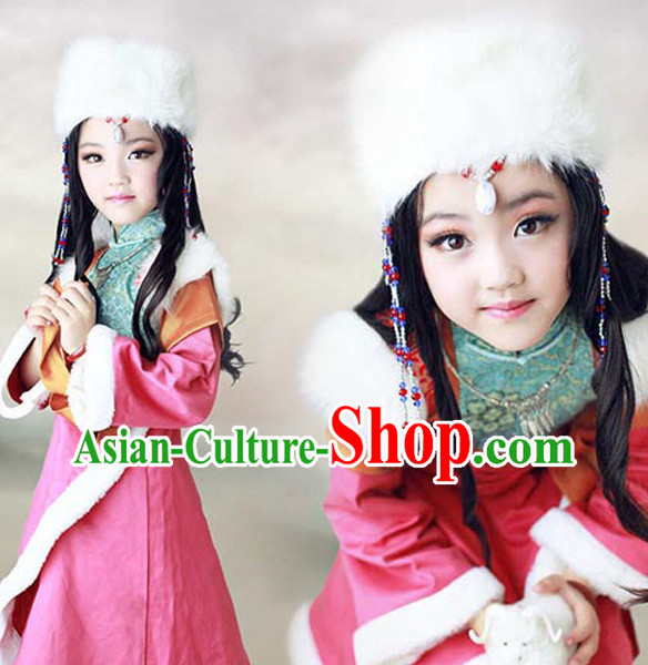 Chinese Tibetan Clothing and Hat for Women