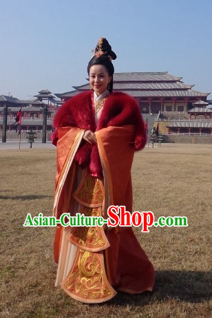 Chinese Ancient Queen Costumes and Hair Jewelry Complete Set