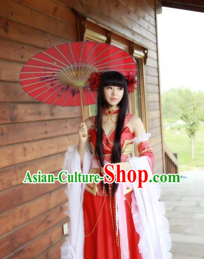 Asia Fashion Chinese Sexy Queen Halloween Cosplay Costumes and Headwear