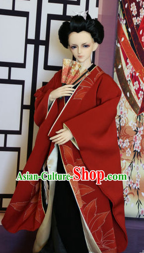 Chinese Traditional Long Gown Kimono Dress Complete Set