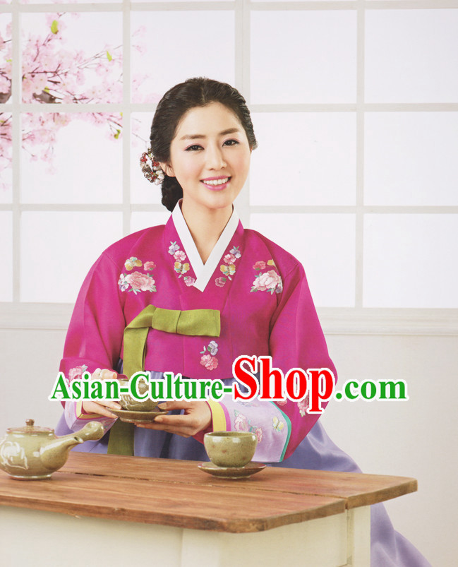Korean Traditional Womens Brides Wedding Dresses Suits