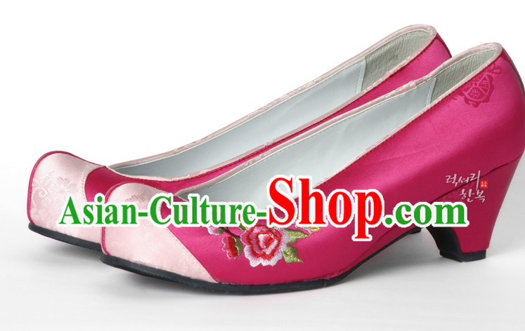 Korean Traditional Wedding High Heel Shoes for Brides