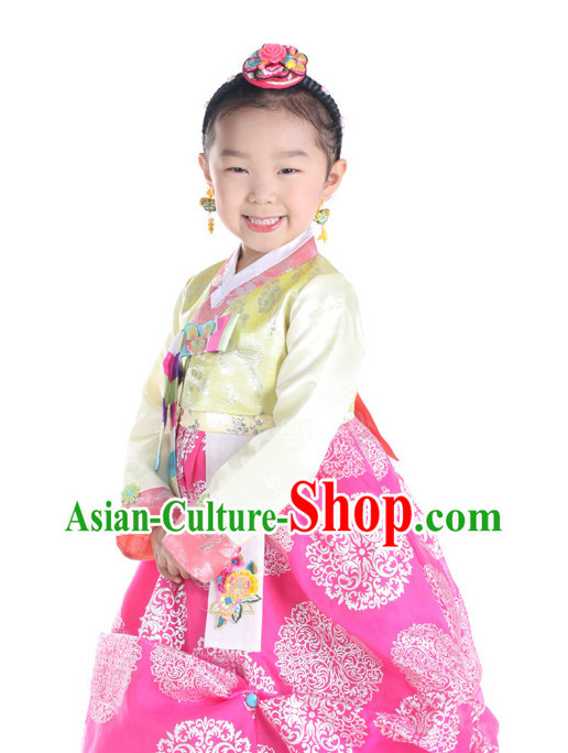 Korean Kids Traditional Dresses Hanbok Clothing Complete Set