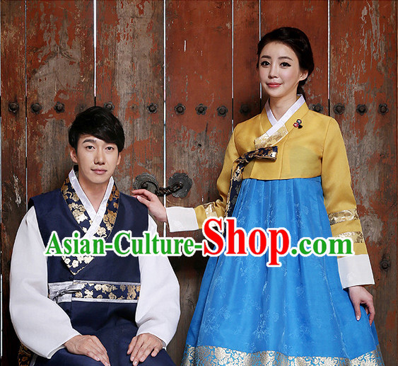 Korean Couple National Costumes Traditional Costumes Hanbok Dresses