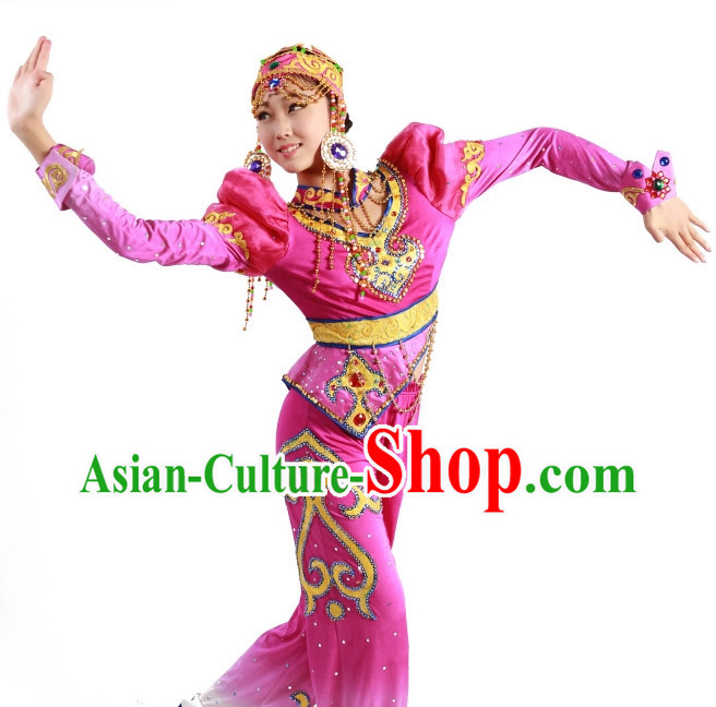 Chinese Mongolian Costumes and Hat for Women