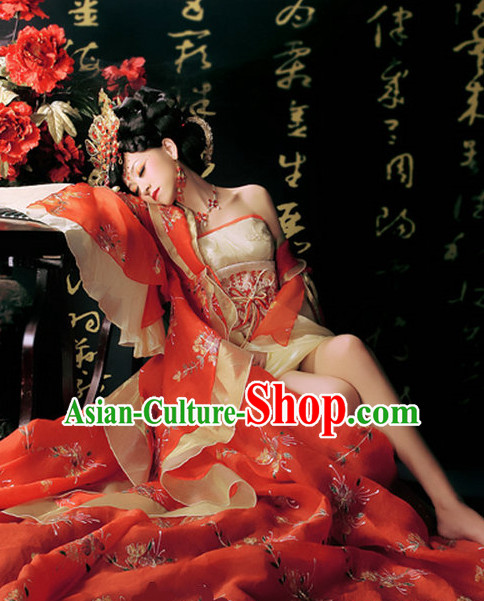 Chinese Wedding Dress and Hair Jewelry Full Set