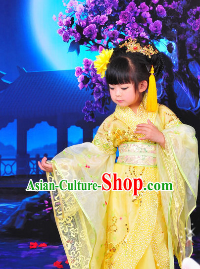 Chinese Traditional Princess Dress and Hat Complete Set for Kids
