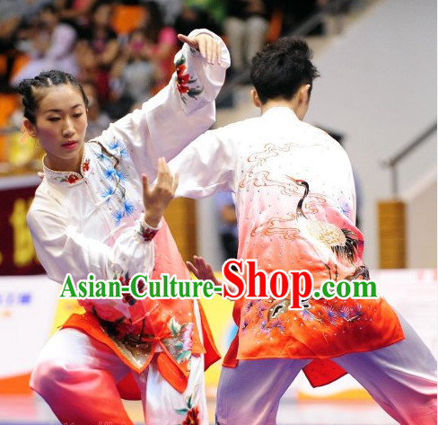 Top Crane Embroidery Tai Chi Yoga Clothing Yoga Wear Yang Tai Chi Quan Kung Fu Contest Uniforms for Men or Women